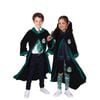 Slytherin Robe for Kids Hooded Cloak with House Crest Wizard Halloween Costume, 6 Years+