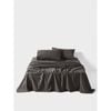 Linen House Queen Cotton Sateen Sheet w/ Pillowcase Set - Charcoal