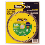 Flexovit 180 x 2.6 x 10 x 25/22mm Turbo Diamond Blade