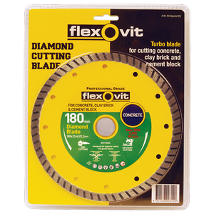 Flexovit 180 x 2.6 x 10 x 25/22mm Turbo Diamond Blade