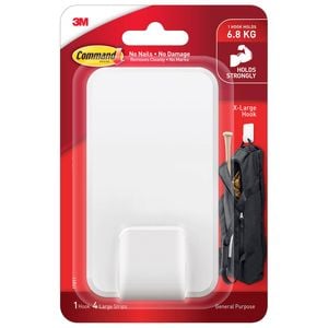 Command™ White Adhesive Mega Utility Hook