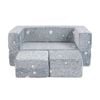 Costway Macaron Color Double Seater Luminous Sofa Grey