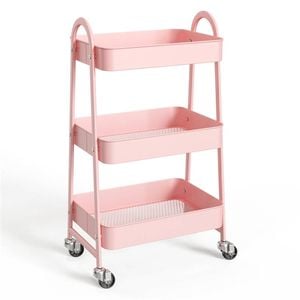 Catzon 3-Tier Rolling Utility Cart Small Metal Organizer