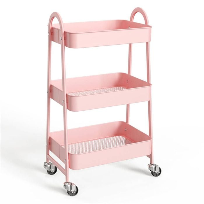 Catzon 3-Tier Rolling Utility Cart Small Metal Organizer