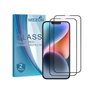 2 Pack MEZON iPhone 14 Plus (6.7") Full Cover Tempered Glass Screen Protectors
