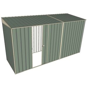 Build-A-Shed 1.2 x 3.7 x 2.0m Skillion Single Sliding Side Door Shed - Green