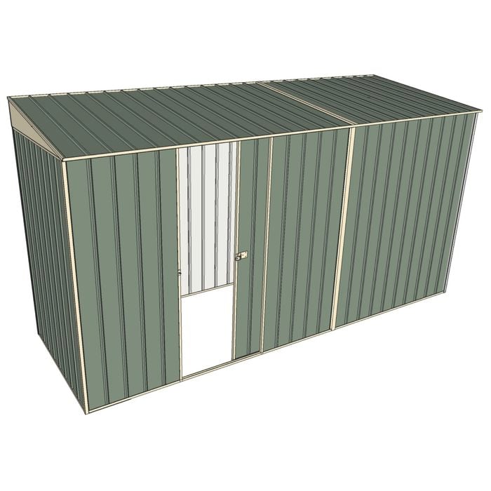 Build-A-Shed 1.2 x 3.7 x 2.0m Skillion Single Sliding Side Door Shed - Green