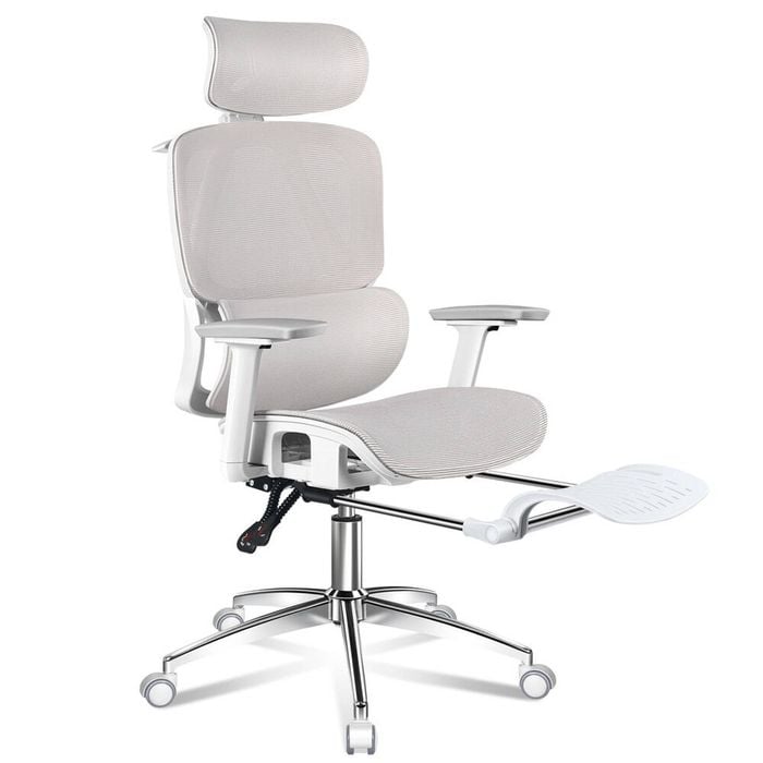 ALFORDSON Mesh Office Chair Ergonomic White Grey