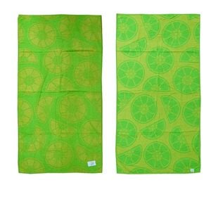 Jacquard Velour Cotton Rich Reversible Beach Towel 81 x 162 cm Lime Cirtus
