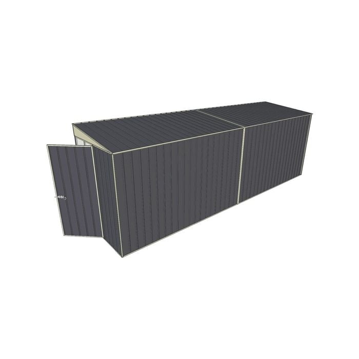 Build-a-Shed 1.5 x 6 x 2m Hinged Door Tunnel Shed without Side Doors - Grey