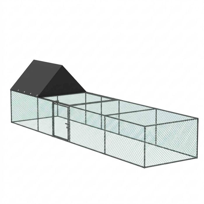 P&p Green Chicken Run Coop Large Outdoor Poultry Cage With Sunshade Cover
