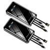 2x Maxxlee 20000mAh Powerbank Built-in 3 Cables Black - Black | 20000mAh | 4 USB Output