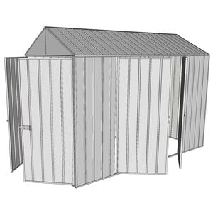 Build-a-Shed 1.5 x 3.0 x 2.3m Double Hinged Side Door Gable Shed - Zinc