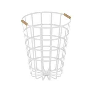 Living Elements Laundry White & Natural Metal Laundry Basket