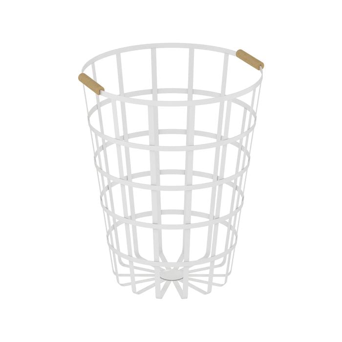 Living Elements Laundry White & Natural Metal Laundry Basket