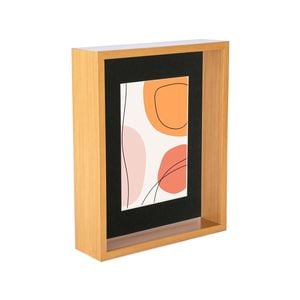 Nicola Spring 3D Deep Box Photo Frame - 8 x 10" with 5 x 7" Mount - Light Wood