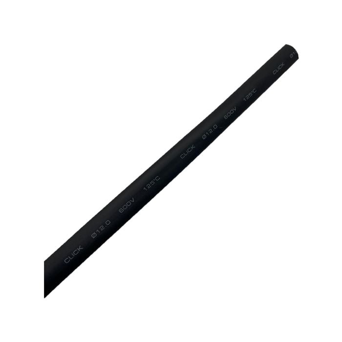 Click 12mm x 1.2m Black Heat Shrink Thin Wall Tubing