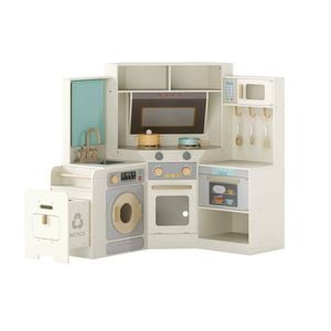 Costway Corner Kitchen Playset Kids Pretend Play Kitchen Kitchen Toy Set