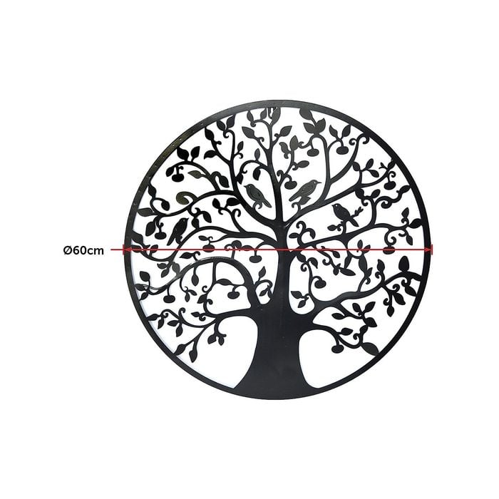 60cm Black Tree of Life Wall Art Hanging Metal Iron Sculpture