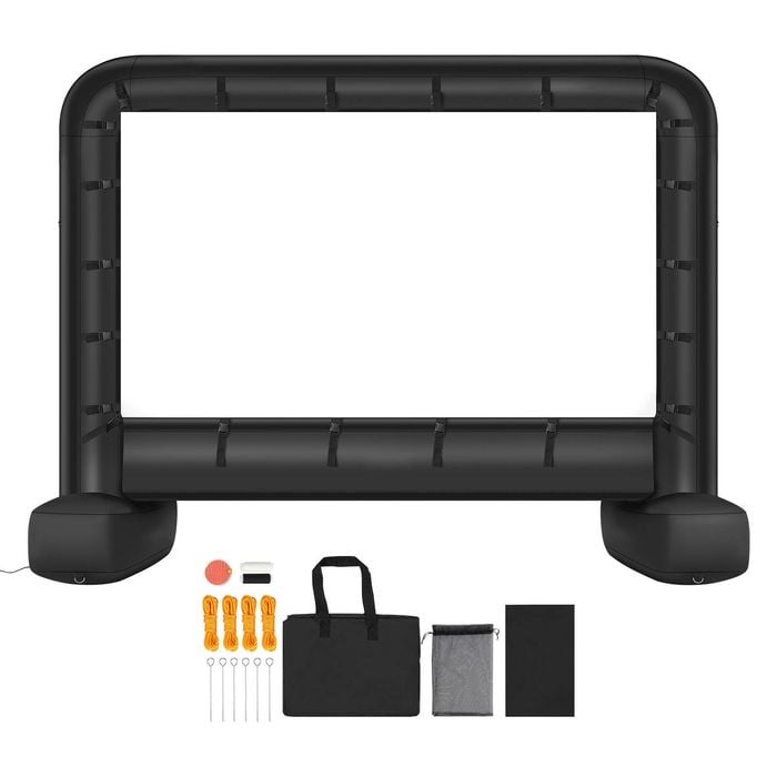 VEVOR 426cm Inflatable Movie Screen 120W with Portable Storage Bag for Outdoor Backyard