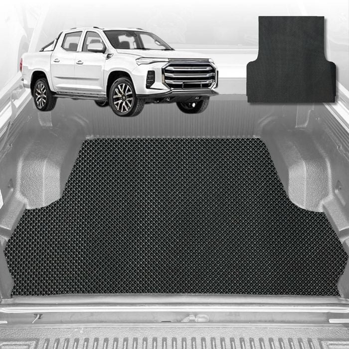 6D Diamond Ute Tub Mat for LDV T60 Max T60 Pro 2017-Current (with spray on liner or no liner)-Black-Outback GT