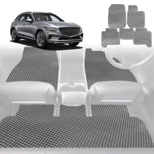 6D Diamond Car Floor Mats for Genesis GV70 2022-Current-Full Set-Grey-Outback GT