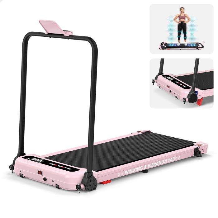 BLACK LORD Treadmill Walking Vibration Pad Foldable Incline Magnetic Remote Pink