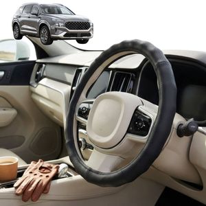 Australian Goose Steering Wheel Cover for Hyundai Santa Fe Hybrid 2019 - 2023 Circle Black