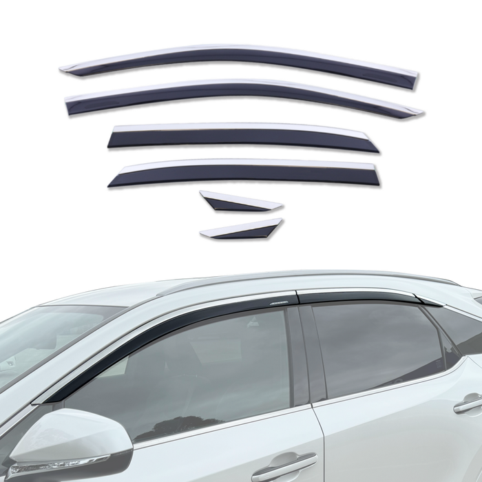 AUSGO Stainless Trim Weather Shields for Lexus RX Series RX350 /  RX350h / RX500h 2022-Onwards Weathershields Window Visors