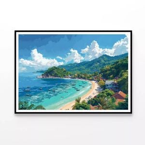 Beach with Clear Water & Nature  Print 100% Australian Made 120x90cm  (Poster)