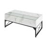 Costway Led Coffee Table Center Table W/remote Control Sofa Side Table White