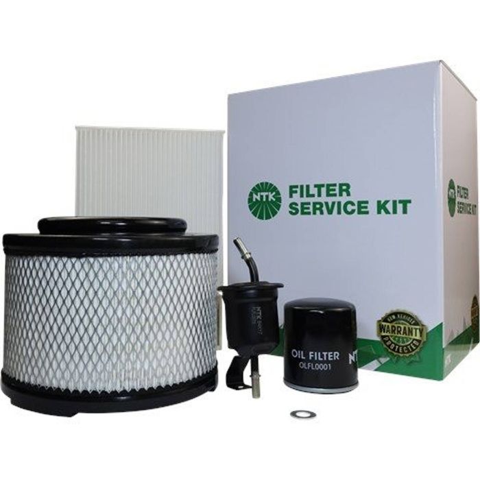 NTK Complete Filter Service Kit for Toyota Hilux Workmate TGN16R Ute 2005-2015 2.7L | Air, Oil, Fuel, Cabin Filter