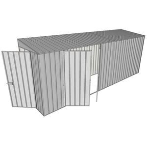 Build-A-Shed 1.2 x 5.2 x 2.0m Skillion Double Hinged Side Doors Shed - Zinc