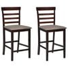 vidaXL Bar Chairs 2 pcs Brown Fabric