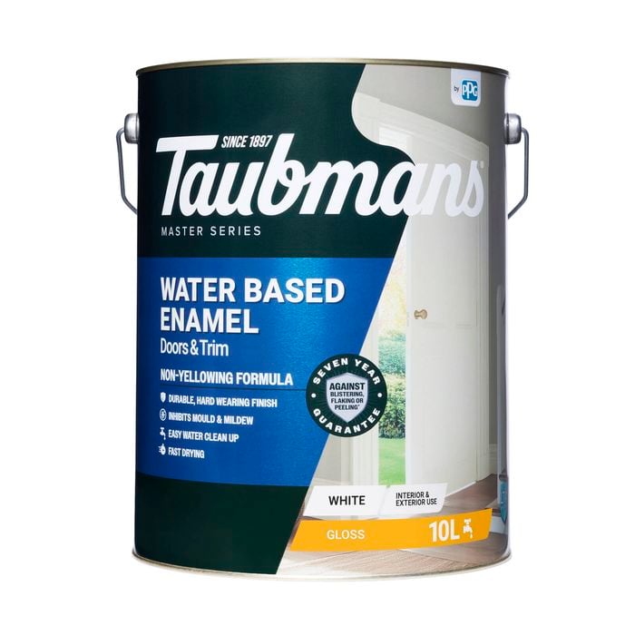 Taubmans 10L White Gloss Water Based Enamel Paint