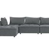 Suellen Sectional Sofa Set Pineapple Velvet - Dark Grey