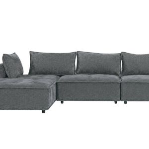 Suellen Sectional Sofa Set Pineapple Velvet - Dark Grey
