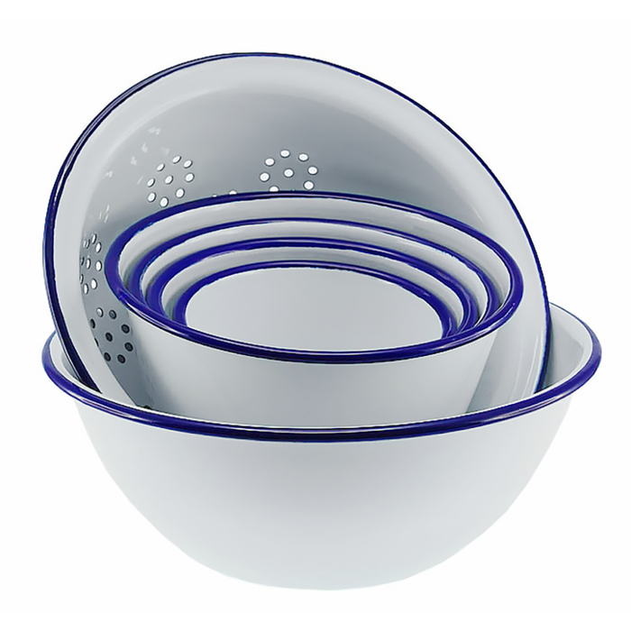 Falcon 6 Piece Prep Set - White With Blue Rim