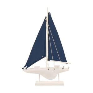 Maine & Crawford Hobbard 54x32cm Wood Sailing Boat Standing Decor Blue/White