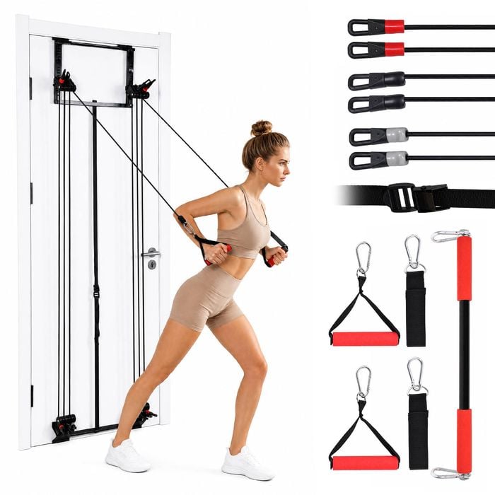 Advwin Portable Door Band Resistance Workout Equipment, Stackable up to 200LBS, Complete Home Gym Full Body Workout
