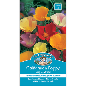 Mr Fothergill's Californian Poppy Single Mixed Flower Seeds