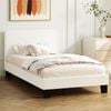 Oikiture White Boucle Bed Frame-Single