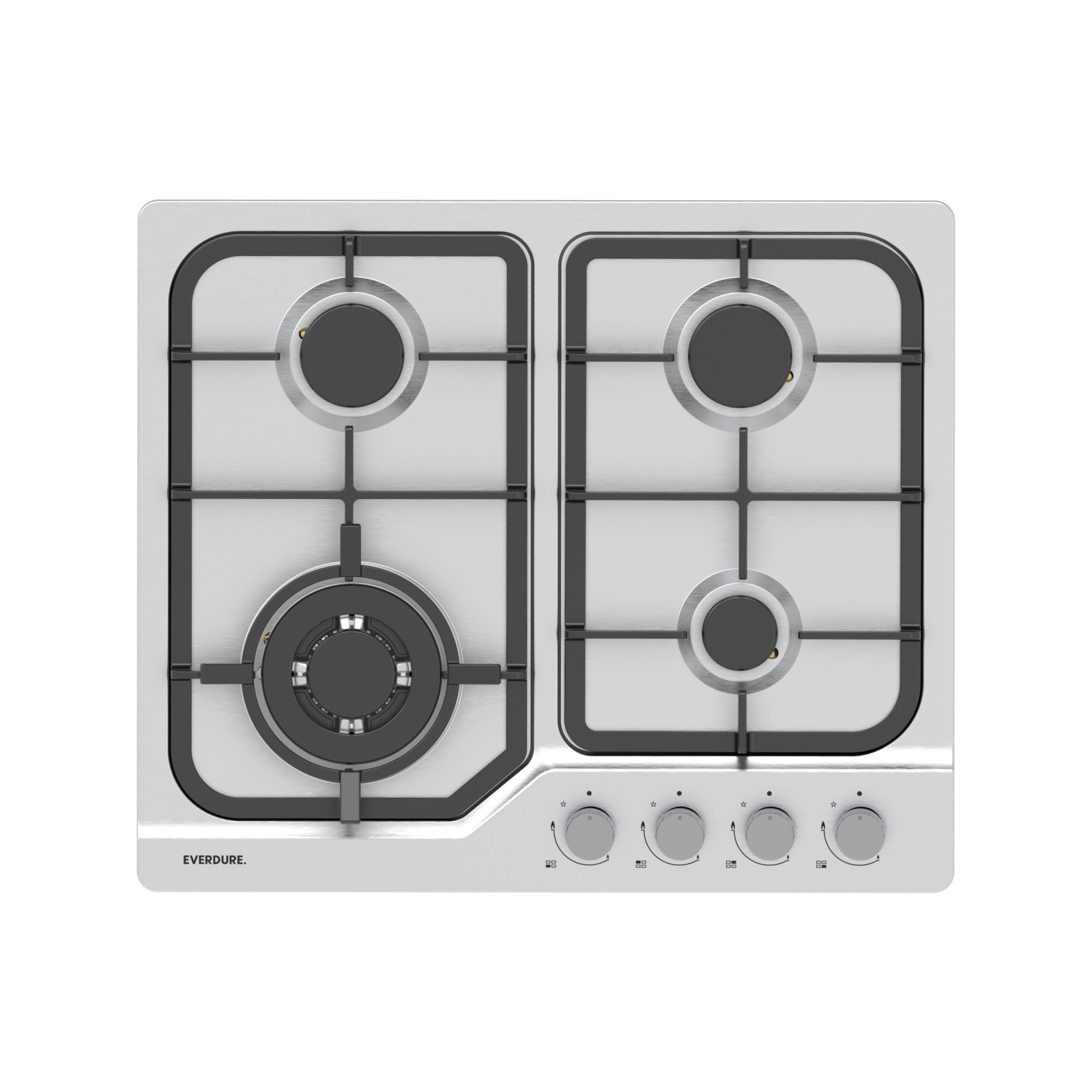 Everdure 600mm Stainless Steel Gas Cooktop - Stainless Steel