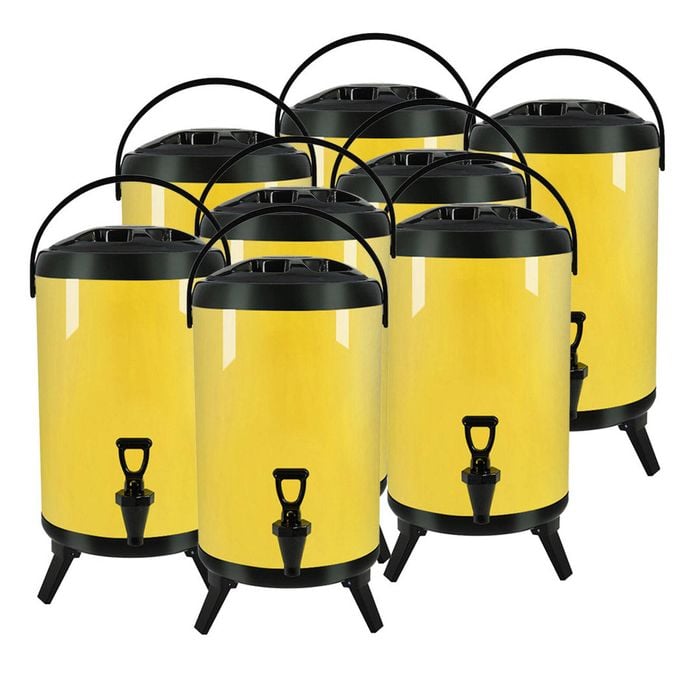 SOGA 8X Stainless Steel Insulated Beverage Dispenser with Tap 12L Yellow