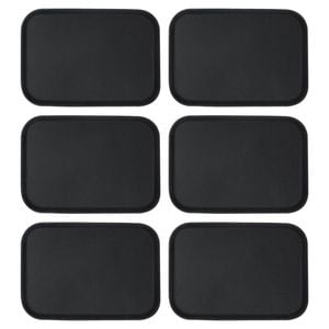 Argon Tableware 6x Rectangular Serving Trays - 66 X 45.5cm - Reusable Non Slip Stackable Rubberized Food Drinks Platter Tray