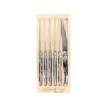 Laguiole Jean Neron 6pc. Steak Knife Set - Black Horn
