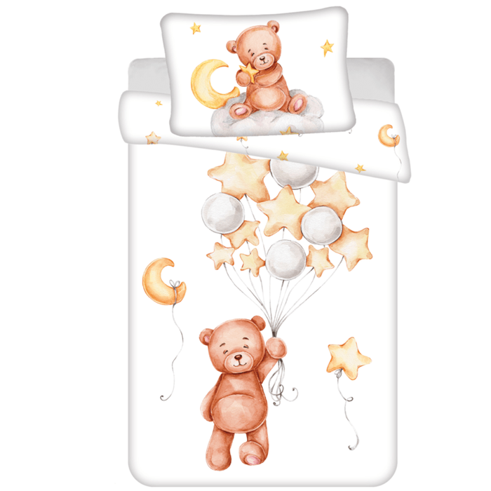 Sweet Home Balloon Bear Cotton Quilt Cover Set - Toddler Bed Size
