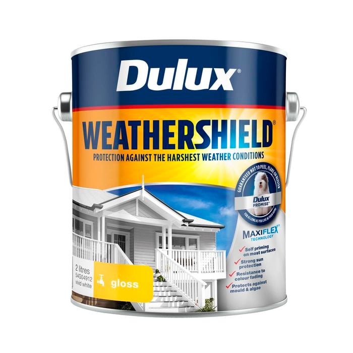 Dulux 2L Vivid White Gloss Weathershield Exterior Paint