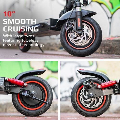 Valk Fusion 5 Electric Scooter, 500w 48v 13ah Lithium 50km Range 40km/h Quad Shocks 10 Inch