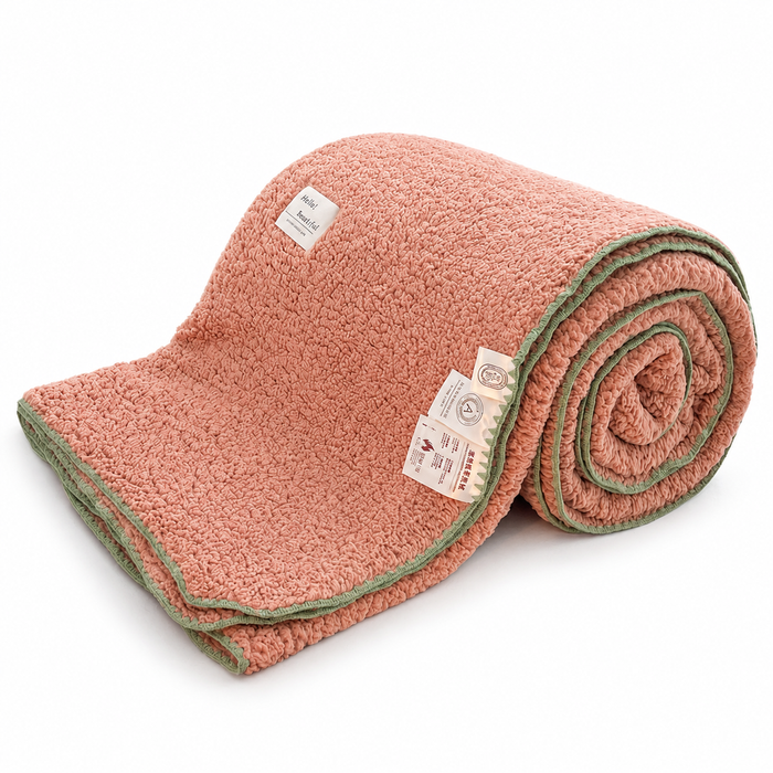 Soga 230x200cm Pink Flannel Polyester Throw Blanket